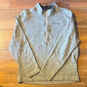 Eddie Bauer Men's Heather Gray Quarter-Zip Pullover